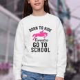 Born To Riding Forced To Go To School Back To School Youth Crewneck Sweatshirt Born To Riding Forced To Go To School Back To School Youth Crewneck Sweatshirt