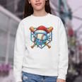 Christmas Baseball Drip For Boys Kids Ice Cream Drip Youth Crewneck Sweatshirt