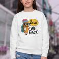Cool Cartoon Pencil Saying Bruh Back To School Youth Crewneck Sweatshirt