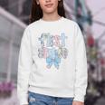 First Grade Coquette Bow Pencil First Day Back To School Performance Youth Crewneck Sweatshirt