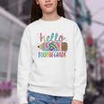 Hello Fourth Grade Tie Dye Pencil Back To School 4th Grade Youth Crewneck Sweatshirt