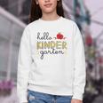 Hello Kindergarten Back To School Cute First Day Kids School Youth Crewneck Sweatshirt Hello Kindergarten Back To School Cute First Day Kids School Youth Crewneck Sweatshirt