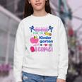 Kids Back To School Here I Come Kindergarten Girls TK Grad Youth Crewneck Sweatshirt Kids Back To School Here I Come Kindergarten Girls TK Grad Youth Crewneck Sweatshirt