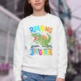 Roaring Into 3rd Grade Back To School Dinosaurus T-Rex Premium Tri-Blend Youth Crewneck Sweatshirt