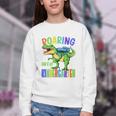 Roaring Into Kindergarten DinosaurRex Back To School Boys Performance Youth Crewneck Sweatshirt