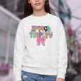 Women Speech Therapy Coquette Bow Pencil Back To School SLP Youth Crewneck Sweatshirt