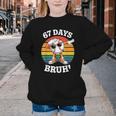 67 Days Of School Bruh Teacher Kids Dabbing Baseball Youth Crewneck Sweatshirt