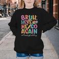 Back To School First Day Of School Bruh Here We Go Again Bro Youth Crewneck Sweatshirt