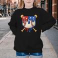 Baseball Drip American Flag Home Plate 4th Of July Patriotic Youth Crewneck Sweatshirt