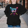 Baseball Ice Cream Drip Number 67 Player 67th Birthday 67 Youth Crewneck Sweatshirt