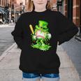 Baseball Player Ice Cream Drip Shamrocks St Patrick's Day Youth Crewneck Sweatshirt