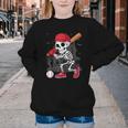 Baseball Skeleton Halloween Playing Youth Crewneck Sweatshirt Baseball Skeleton Halloween Playing Youth Crewneck Sweatshirt