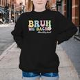 Bruh We Back Back To School Boys Girls Kids First Day School Youth Crewneck Sweatshirt