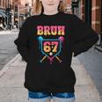 Bruh Baseball Ice Cream Drip Number 67 Player 67th Birthday Youth Crewneck Sweatshirt
