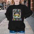 Bruh I'm In 5th Grade Back To School Messy Bun Tie Dye Headb Youth Crewneck Sweatshirt