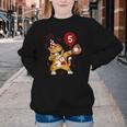 Dabbing Cool Cat Baseball 5th Birthday Youth Crewneck Sweatshirt