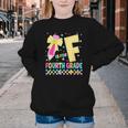 F Is For Fourth Grade Back To School Pencil Bow 4th Grade Youth Crewneck Sweatshirt