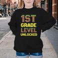 First Day Of 1st Grade Level Unlocked Back To School For Boy Youth Crewneck Sweatshirt