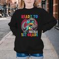 First Day Back To School 1st Grade Boys Football Dinosaur Youth Crewneck Sweatshirt