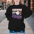 GodMom Rookie Of Year 1st Birthday Baseball Theme Matching Youth Crewneck Sweatshirt
