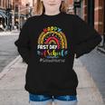 Happy First Day Of School Nurse Rainbow Back To School Youth Crewneck Sweatshirt