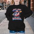 Just A Boy Who Loves Baseball Patriotic Drip For Youth Boys Youth Crewneck Sweatshirt