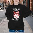 Just A Girl Who Loves Baseball Cute Retro Baseball Lover Youth Crewneck Sweatshirt