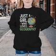 Just a Girl Who Loves Geography Back To School Kids Girls Youth Crewneck Sweatshirt