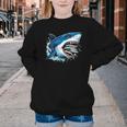 Kids Shark With School Books Back To School Shark Lovers Youth Crewneck Sweatshirt Kids Shark With School Books Back To School Shark Lovers Youth Crewneck Sweatshirt