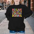 My Last First Day Of Elementary School Groovy Back To School Youth Crewneck Sweatshirt