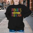 Motivational Quotes Back To School Progress Over Perfection Youth Crewneck Sweatshirt