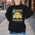 Peace Love Preschool Smile Face Back To School PRESCHOOL Youth Crewneck Sweatshirt Peace Love Preschool Smile Face Back To School PRESCHOOL Youth Crewneck Sweatshirt
