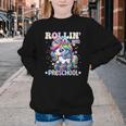 Preschool Back To School First Day Girls PreK Rollin Unicorn Youth Crewneck Sweatshirt Preschool Back To School First Day Girls PreK Rollin Unicorn Youth Crewneck Sweatshirt