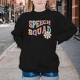 Retro Speech Squad Back To School Speech Therapist SLP Youth Crewneck Sweatshirt