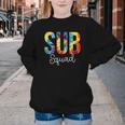 Sub Squad For Work Tie Dye Back To School Appreciation Day Youth Crewneck Sweatshirt