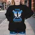 T1D Warrior Baseball Drip Diabetes Awareness Blue Ribbon Youth Crewneck Sweatshirt