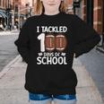 I Tackled 100 Days Of School Baseball Player Kids Teacher Youth Crewneck Sweatshirt