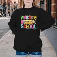 Welcome Back To School School Secretary Life Leopard Youth Crewneck Sweatshirt