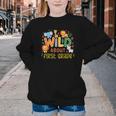 Wild About First Grade Safari Jungle Animals Back To School Youth Crewneck Sweatshirt