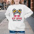 6th Grade Here I Come Messy Bun Hair Back To School Girls Youth Crewneck Sweatshirt 6th Grade Here I Come Messy Bun Hair Back To School Girls Youth Crewneck Sweatshirt