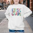 First Grade Back To School Happy First Day Of School Youth Crewneck Sweatshirt