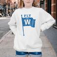 Fly The W Chicago Baseball Winning Flag Distressed Premium Tri-Blend Youth Crewneck Sweatshirt