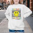 Girls Kindergarten Vibes Smile Face Back To School Kinder Youth Crewneck Sweatshirt