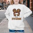 Hello 5th Grade Messy Hair Bun Girl Back To School First Day Youth Crewneck Sweatshirt Hello 5th Grade Messy Hair Bun Girl Back To School First Day Youth Crewneck Sweatshirt
