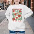 Kindergarten Is My Jam Boho Floral Strawberry Back To School Youth Crewneck Sweatshirt