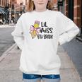 Lil Miss 4th Grade Coquette Bow Pencil Back To School Girls Youth Crewneck Sweatshirt