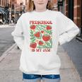 Preschool Is My Jam Boho Floral Strawberry Back To School Youth Crewneck Sweatshirt Preschool Is My Jam Boho Floral Strawberry Back To School Youth Crewneck Sweatshirt