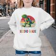 Roaring Into Second Grade T-Rex Back To School 2nd Grade Premium Tri-Blend Youth Crewneck Sweatshirt