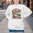 Rolling Into Kindergarten Retro Groovy Back To School Kids Youth Crewneck Sweatshirt
