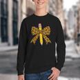 Bow Pencil Leopard First Day Of School Back To School Youth Crewneck Sweatshirt
